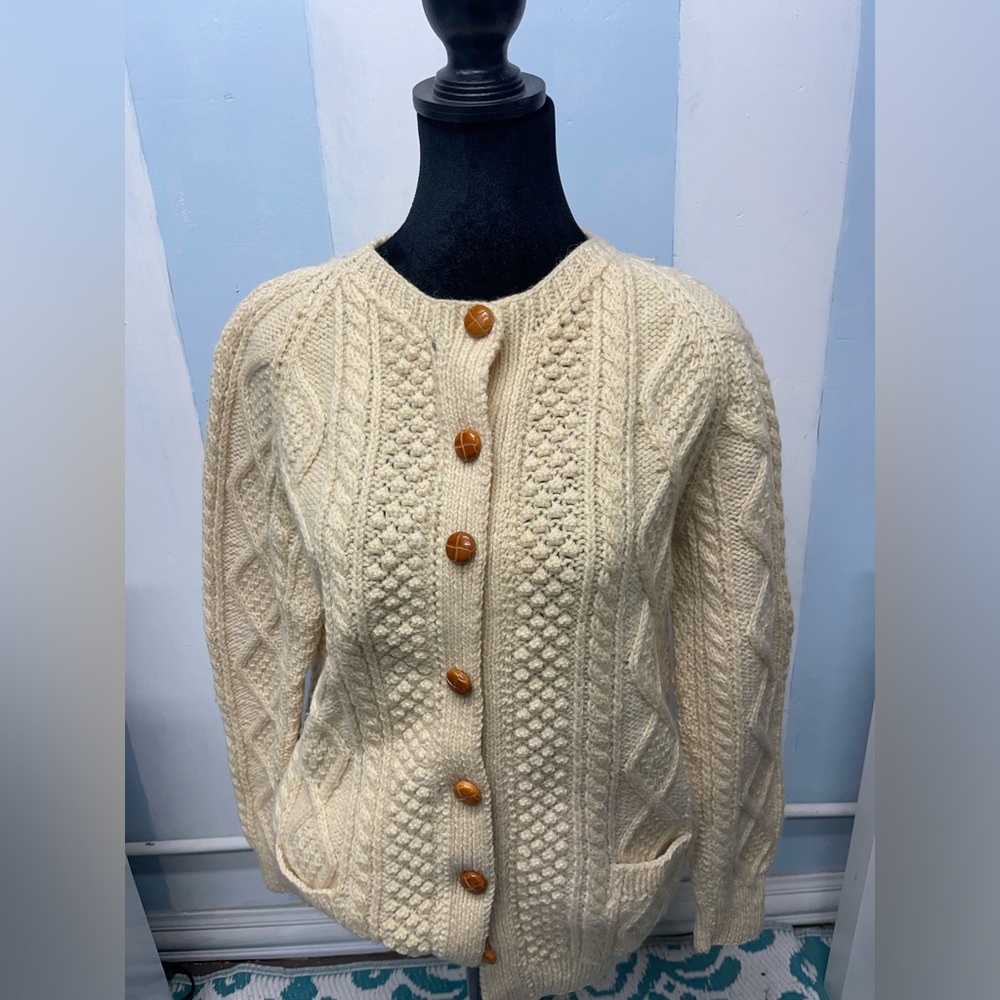 Vintage Irish/Aran Handknit Cardigan wool